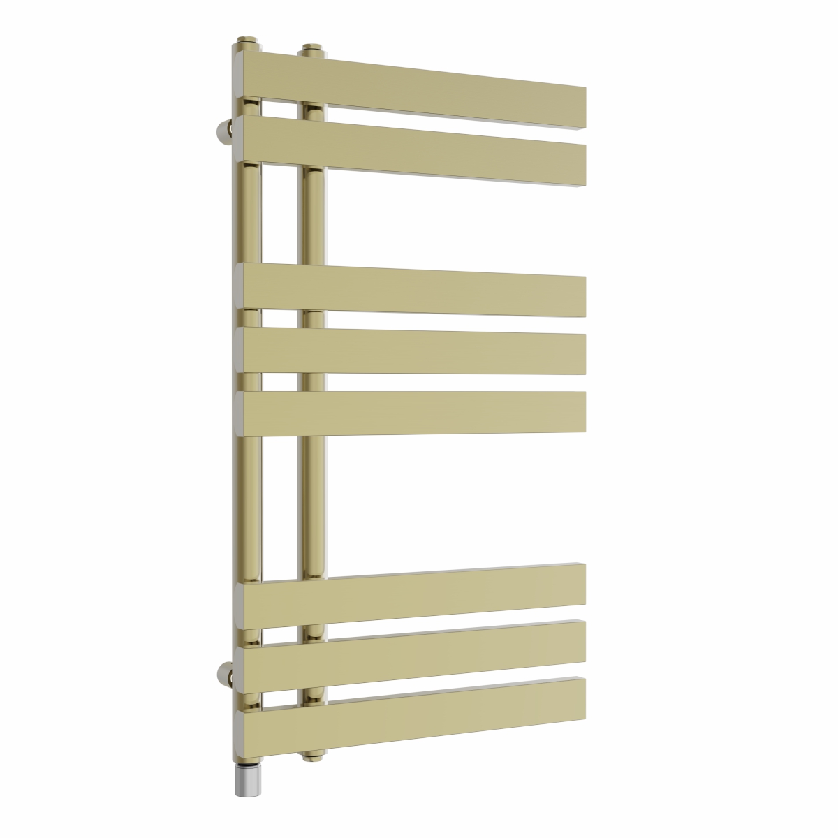 Koli 800 x 450mm Brushed Brass Simple Electric Heated Towel Rail