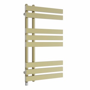 Koli 800 x 450mm Brushed Brass Simple Electric Heated Towel Rail