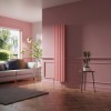 Lulea 1800 x 410mm Rose Clair Pink Double Vertical Flat Panel Designer Radiator
