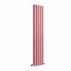 Lulea 1800 x 340mm Rose Clair Pink Double Flat Panel Vertical Designer Radiator