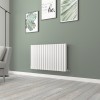 Norden 600 x 1004mm White Double Horizontal Oval Tube Designer Radiator