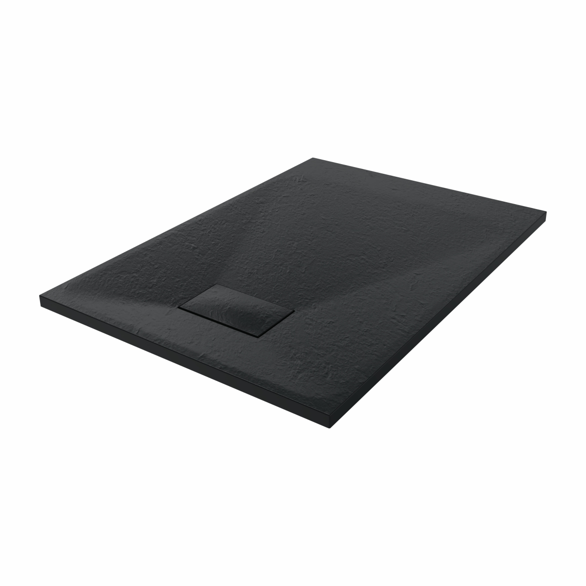 Terra - 1000x700mm Slate Effect Rectangle Shower Tray Black