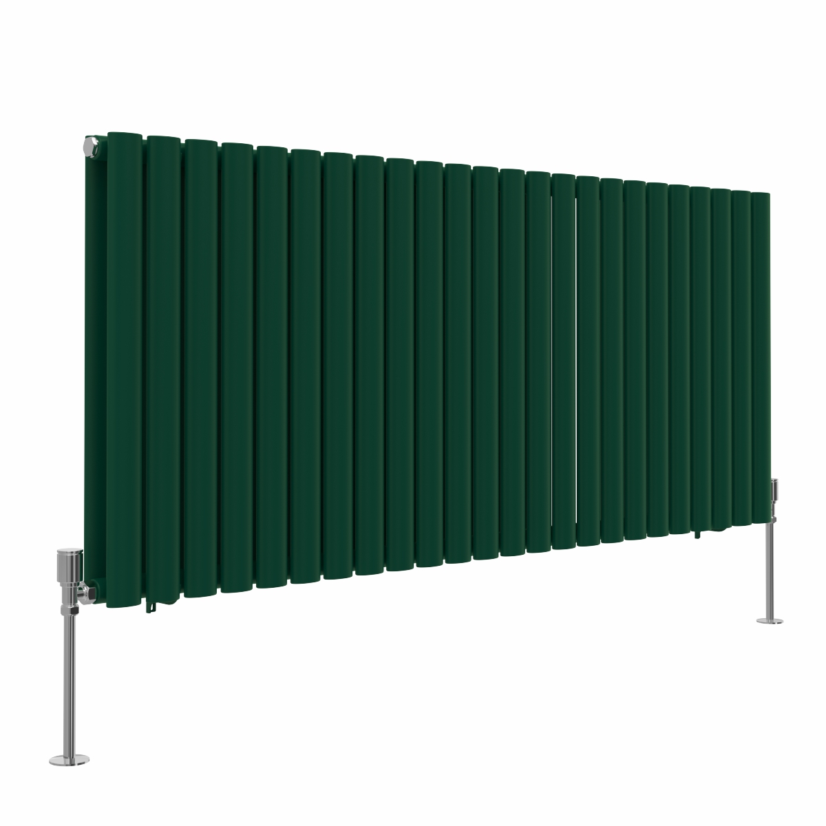 Norden 600 x 1417mm Moss Green Double Oval Column Horizontal Designer Radiator