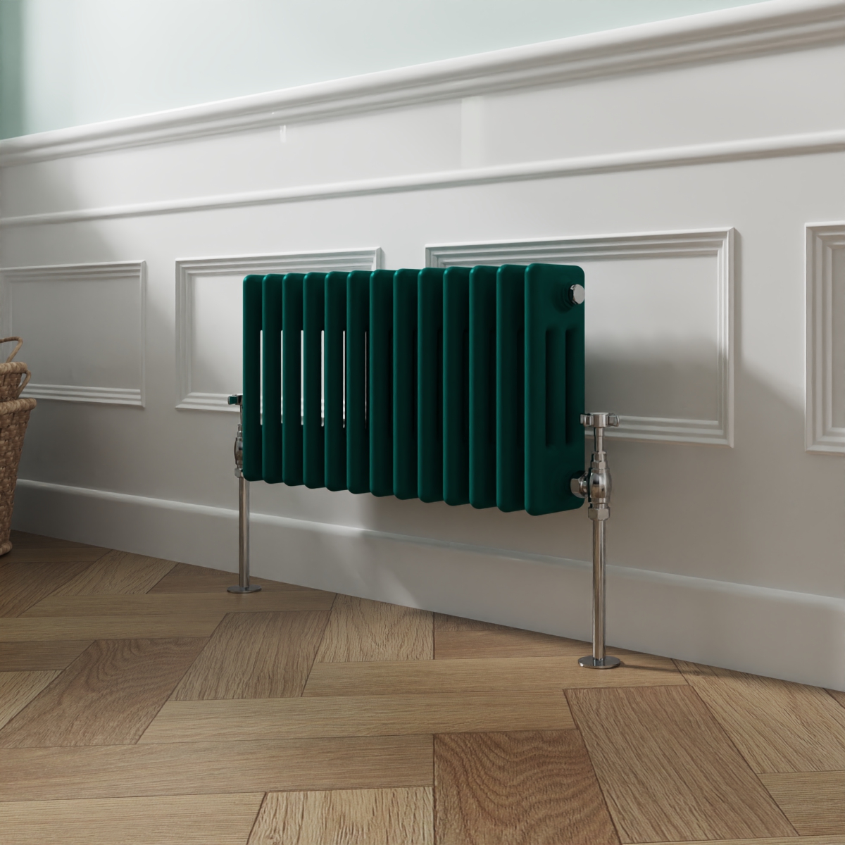 Bern 300 x 605mm Blue Green Triple Horizontal Column Radiator