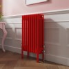 Bern 600 x 425mm Traditional Signal Red Horizontal Four Column Radiator