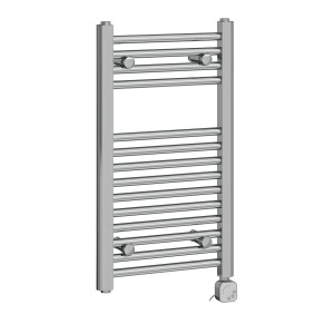 Bergen 700 x 400mm Straight Chrome Thermostatic Electric Heated Towel Rail