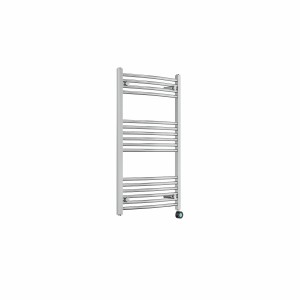 Fjord 1000 x 600mm Curved Chrome Thermostatic Touch Control Wifi Electric Heated Towel Rail