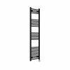 Bergen 1600 x 400mm Straight Black Thermostatic Touch Control Electric Heated Towel Rail