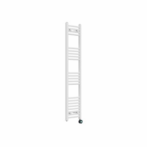 Fjord 1400 x 300mm Curved White Thermostatic Touch Control Electric Heated Towel Rail
