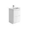 Acton 600mm Free Standing Vanity Unit & White Basin - White