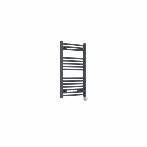 Fjord 800 x 500mm Curved Anthracite Thermostatic Touch Control Electric Heated Towel Rail