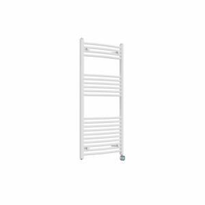 Fjord 1200 x 600mm Curved White Thermostatic Touch Control Wifi Electric Heated Towel Rail