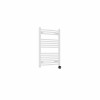 Fjord 800 x 600mm Curved White Thermostatic Touch Control Electric Heated Towel Rail