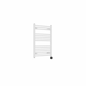 Fjord 800 x 600mm Curved White Thermostatic Touch Control Electric Heated Towel Rail