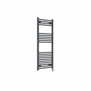 Fjord 1200 x 500mm Curved Anthracite Thermostatic Touch Control Wifi Electric Heated Towel Rail