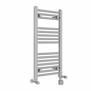 Bergen 800 x 400mm Dual Fuel Straight Chrome Thermostatic Electric Heated Towel Rail