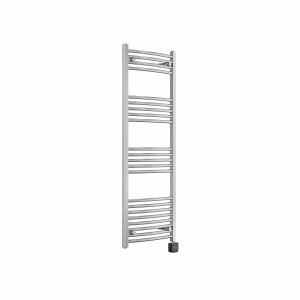 Fjord 1400 x 500mm Curved Chrome Thermostatic Wifi Control Electric Heated Towel Rail