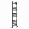 Fjord 1600 x 400mm Dual Fuel Curved Anthracite Thermostatic Electric Heated Towel Rail