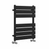 Juva 650 x 500mm Satin Black Flat Panel Heated Towel Rail