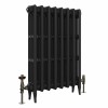 Classic 745 x 530mm Black Primered Finish Triple Column Cast Iron Radiator - 8 Sections