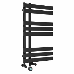 Koli 800 x 450mm Dual Fuel Black Thermostatic Touch Control Wifi Electric Heated Towel Rail