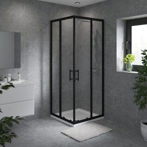 Ennerdale - 760 x 760mm Corner Entry Shower Enclosure - Black