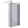 Wasdale 1100mm Black Smoked Walk Through Wet Room Screen with 300mm Hinged Return Screen & L- Shape Support Arms 