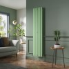 Lulea 1800 x 410mm Pastel Green Double Flat Panel Vertical Designer Radiator