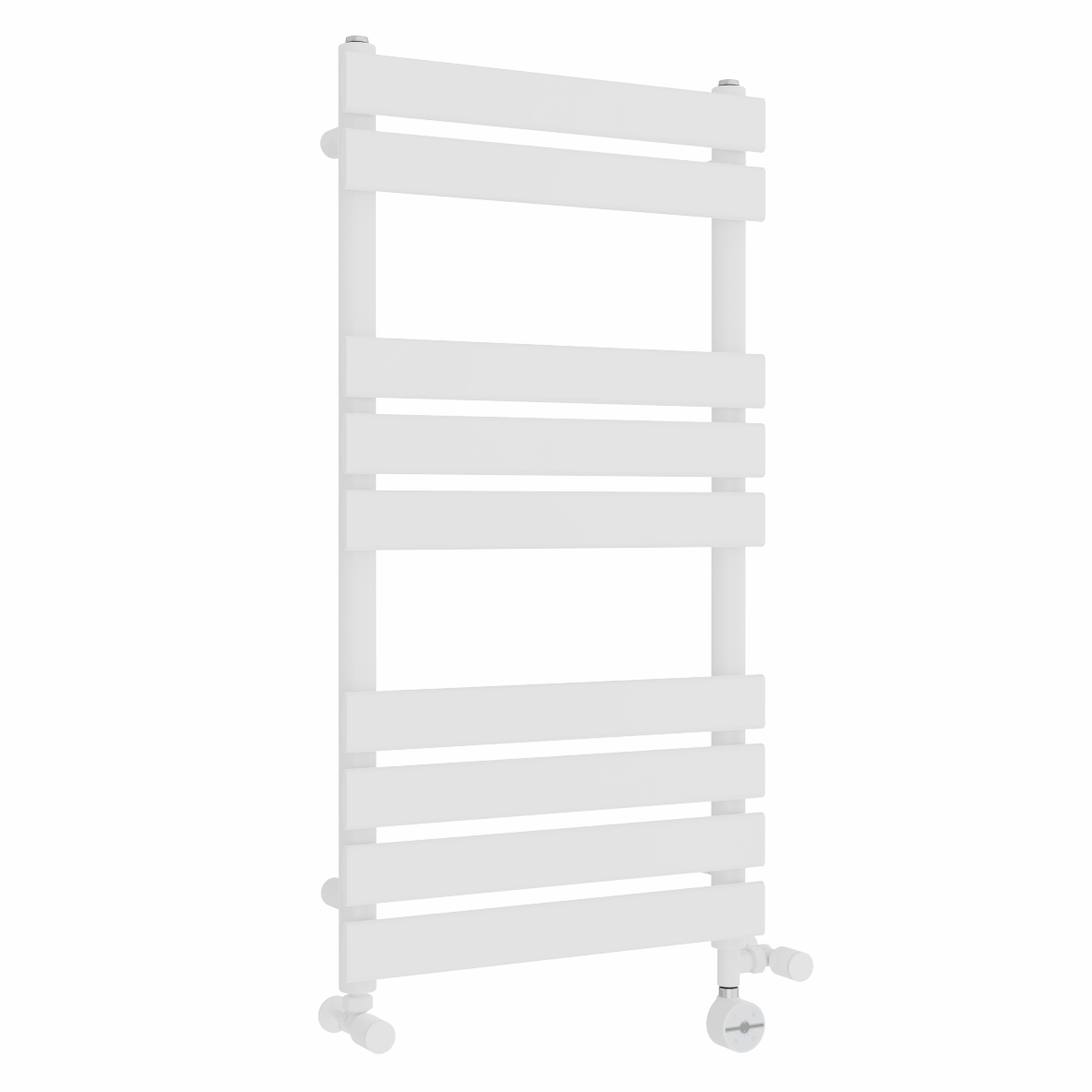 Juva 950 x 500mm Dual Fuel White Flat Panel Thermostatic Touch Control Electric Heated Towel Rail