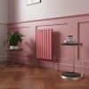 Norden Rose Clair Pink Oval Column Horizontal Designer Radiator - Choice Of Sizes