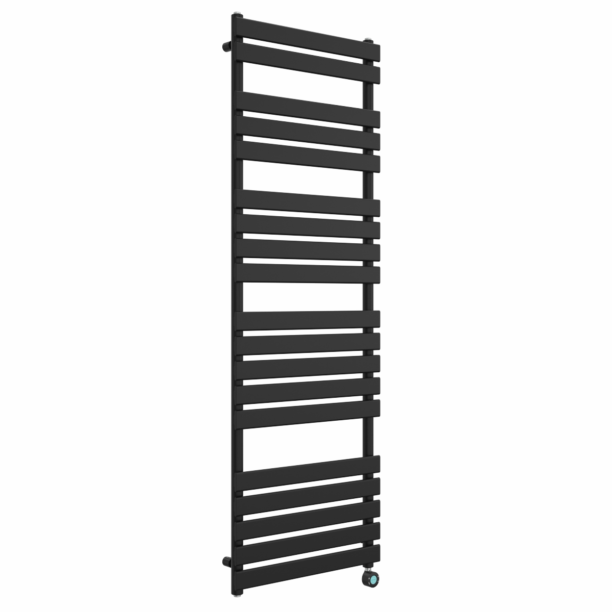 Juva 1800 x 600mm Satin Black Flat Panel Thermostatic Touch Control Electric Heated Towel Rail