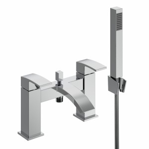 Camden Modern Bath Shower Mixer Tap with Hand Shower - Chrome
