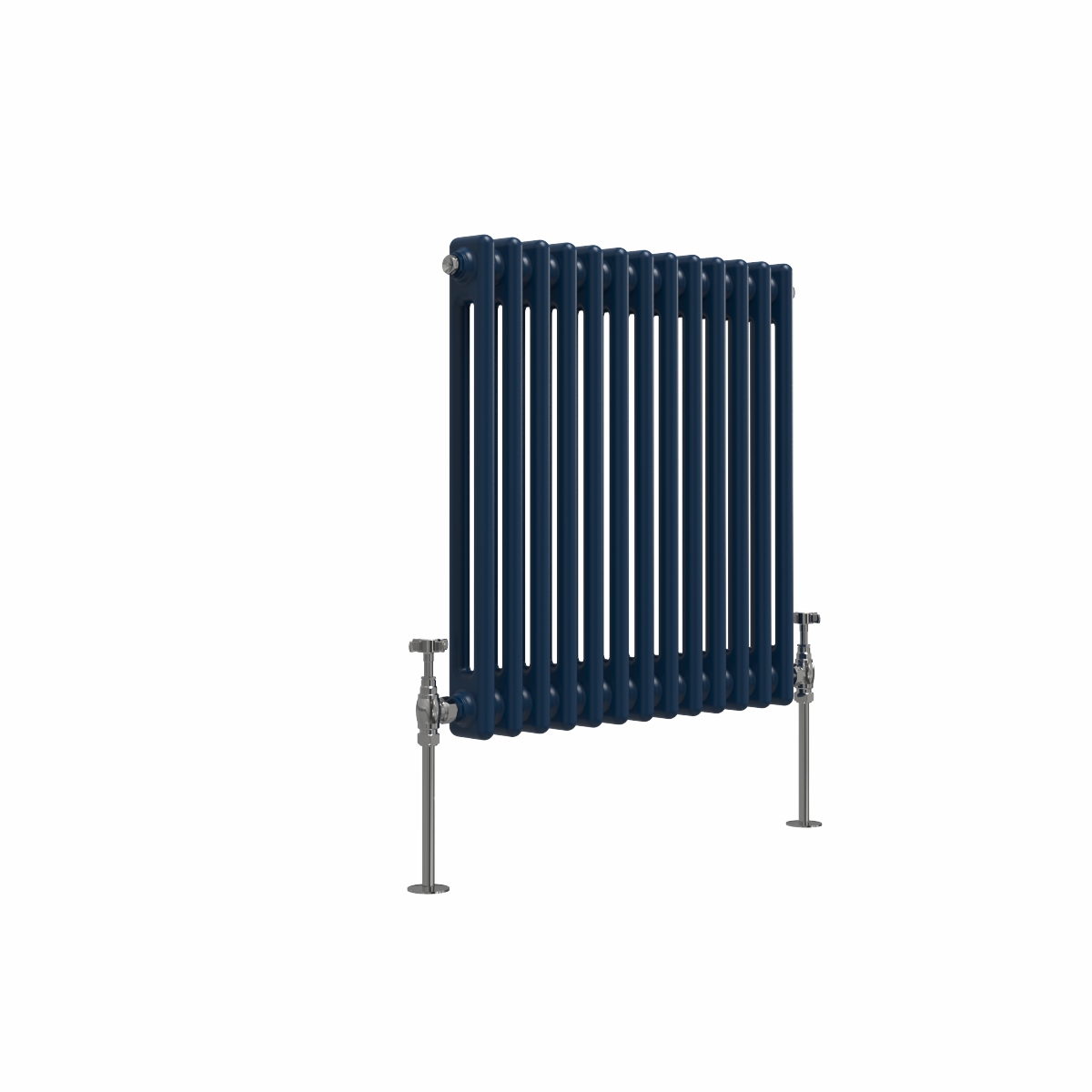 Bern 600 x 605mm Sapphire Blue Double Column Horizontal Traditional Radiator
