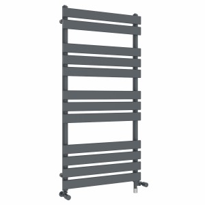 Juva 1200 x 600mm Dual Fuel Sand Grey Flat Panel Simple Electric Heated Towel Rail