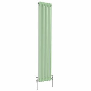 Bern 1800 x 380mm Pastel Green Double Vertical Column Radiator