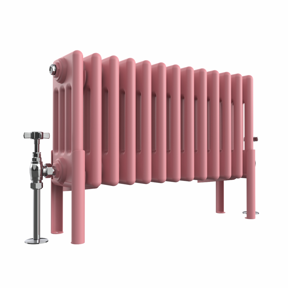 Bern 300 x 605mm Rose Pink Four Column Horizontal Traditional Radiator