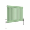 Bern 600 x 830mm Pastel Green Double Horizontal Column Radiator