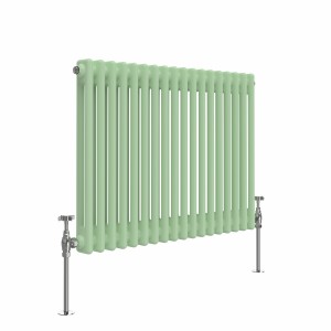 Bern 600 x 830mm Pastel Green Double Horizontal Column Radiator