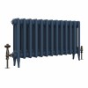 Classic  450 x 840mm  Farrow & Ball Hague Blue Triple Column Cast Iron Radiator - 13 Sections