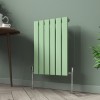 Karlstad 600 x 410mm Pastel Green Single Flat Panel Horizontal Designer Radiator