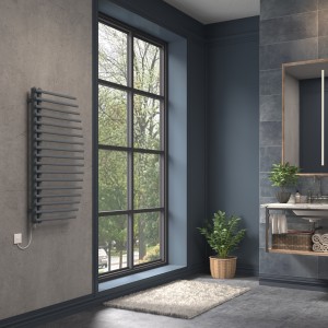 Sigla 1000 x 550mm Anthracite Simple Electric Heated Towel Rail