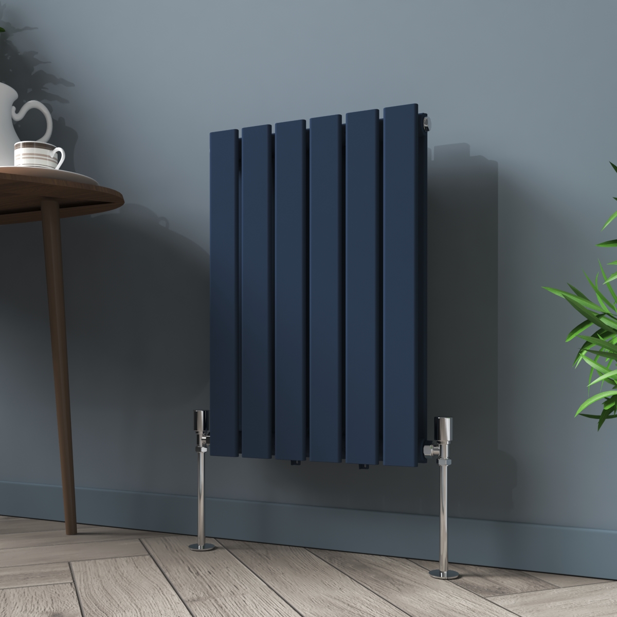 Karlstad 600 x 410mm Sapphire Blue Double Horizontal Flat Panel Designer Radiator
