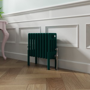 Bern 300 x 425mm Traditional Blue Green Horizontal Four Column Radiator