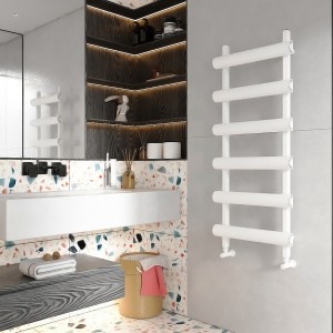 Carisa Moon 1200 x 500mm White Designer Aluminium Towel Rail
