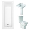 RAK Tonique Close Coupled Open Back Modern Bathroom Suite with Single Ended Bath - Choice of Size and Panel