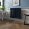 Bern 600 x 830mm Sapphire Blue Double Column Horizontal Traditional Radiator