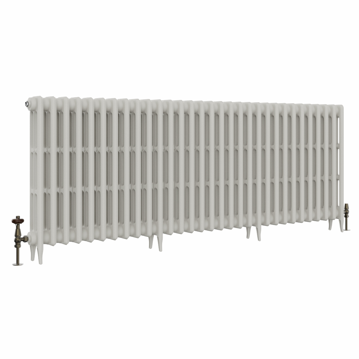 Classic  745 x 1956mm Porcelain White Triple Column Cast Iron Radiator - 31 Sections