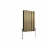 Karlstad 600 x 410mm Black Gold Double Horizontal Flat Panel Designer Radiator