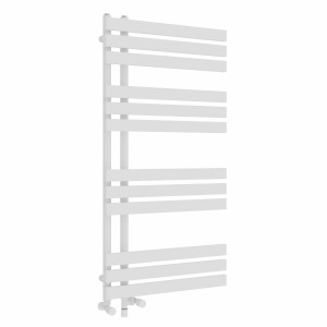 Koli 1200 x 600mm Dual Fuel White Simple Electric Heated Towel Rail