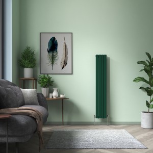 Karlstad 1600 x 274mm Moss Green Double Flat Panel Vertical Designer Radiator